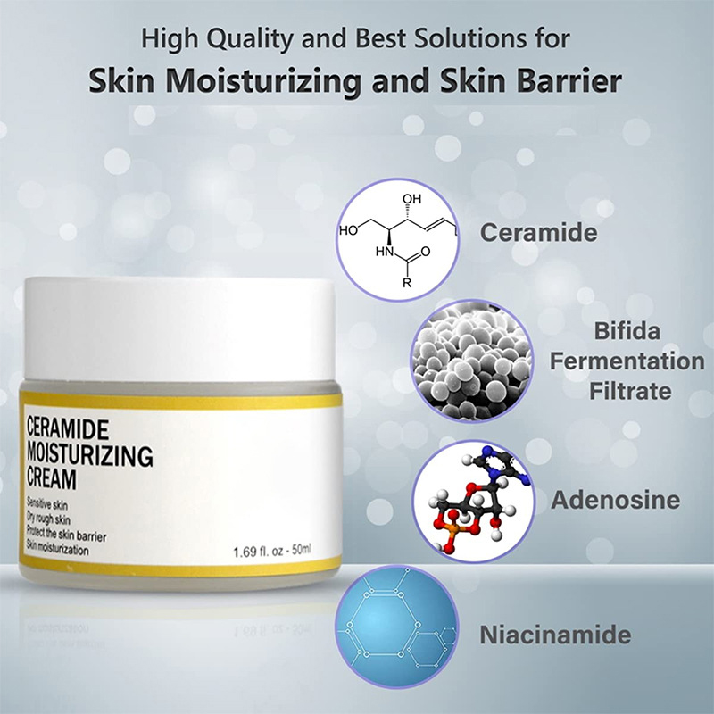 সিরামাইড ক্রিম ময়শ্চারাইজ করে এবং হাইড্রেট করে ত্বকের অবস্থার উন্নতি করে এবং শুষ্ক এবং ফাটা ত্বক প্রতিরোধ করে 50 গ্রাম