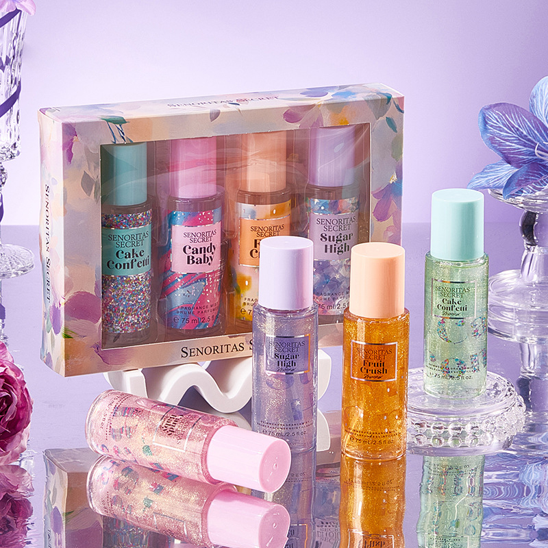 4PCS 75ml*4 Eau De Parfum Florals Body Spray Female Fruity 75ml বডি মিস্ট গিফট সেট