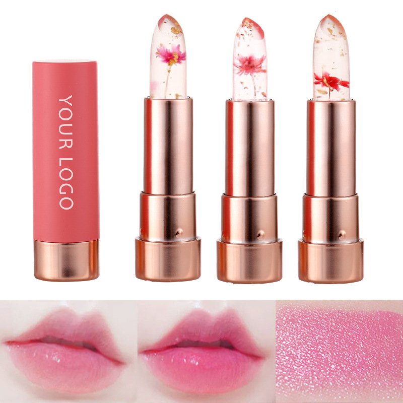 Color Changing Jelly Lipstick clear with Flower
